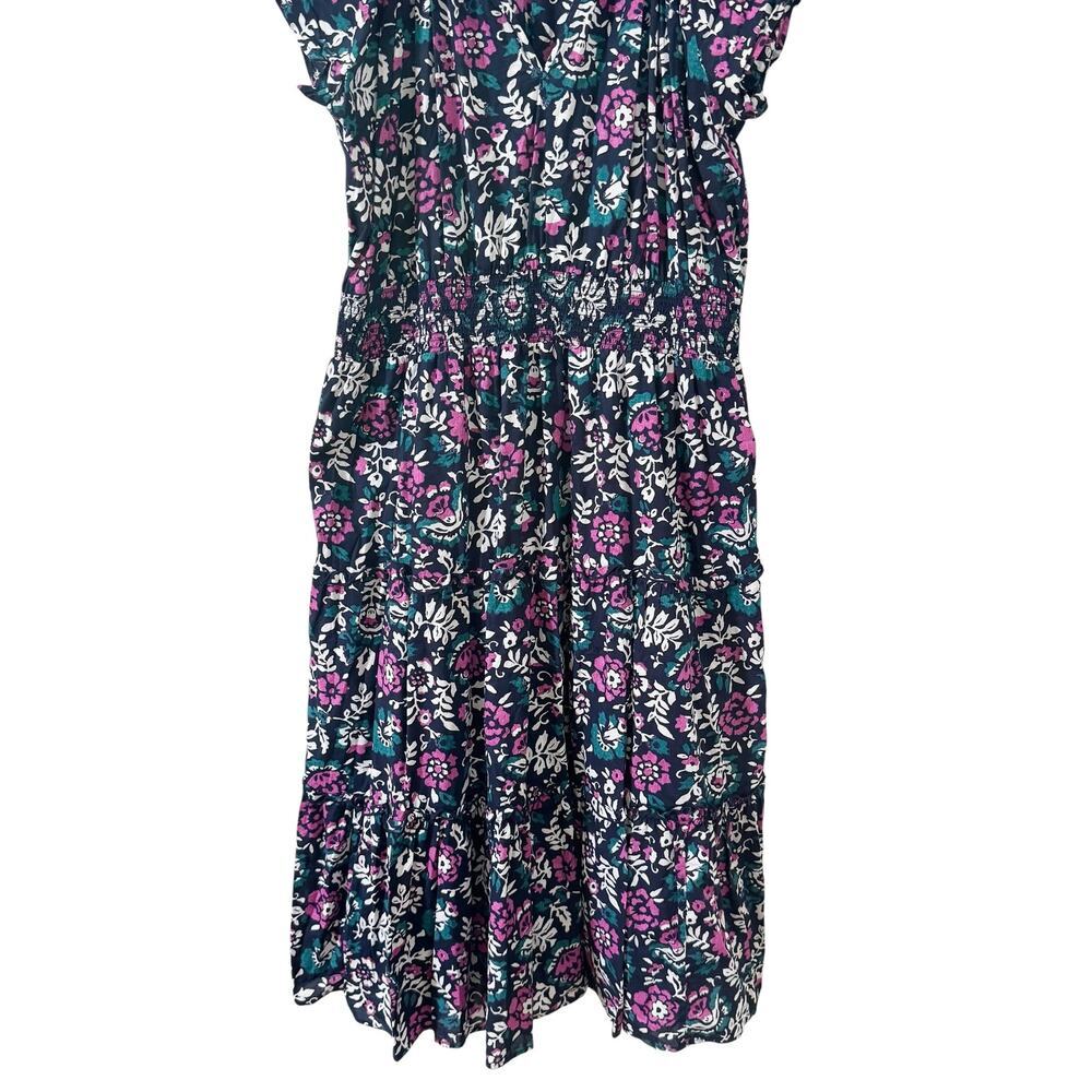 Rails Amellia Midi Dress in "Woodblock Floral" 100% Cotton Blue Size XL - Picture 7 of 13